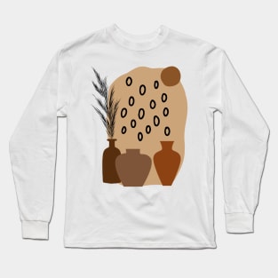 Minimal Modern  Terraccota  Pottery Abstract Shape  Design Long Sleeve T-Shirt